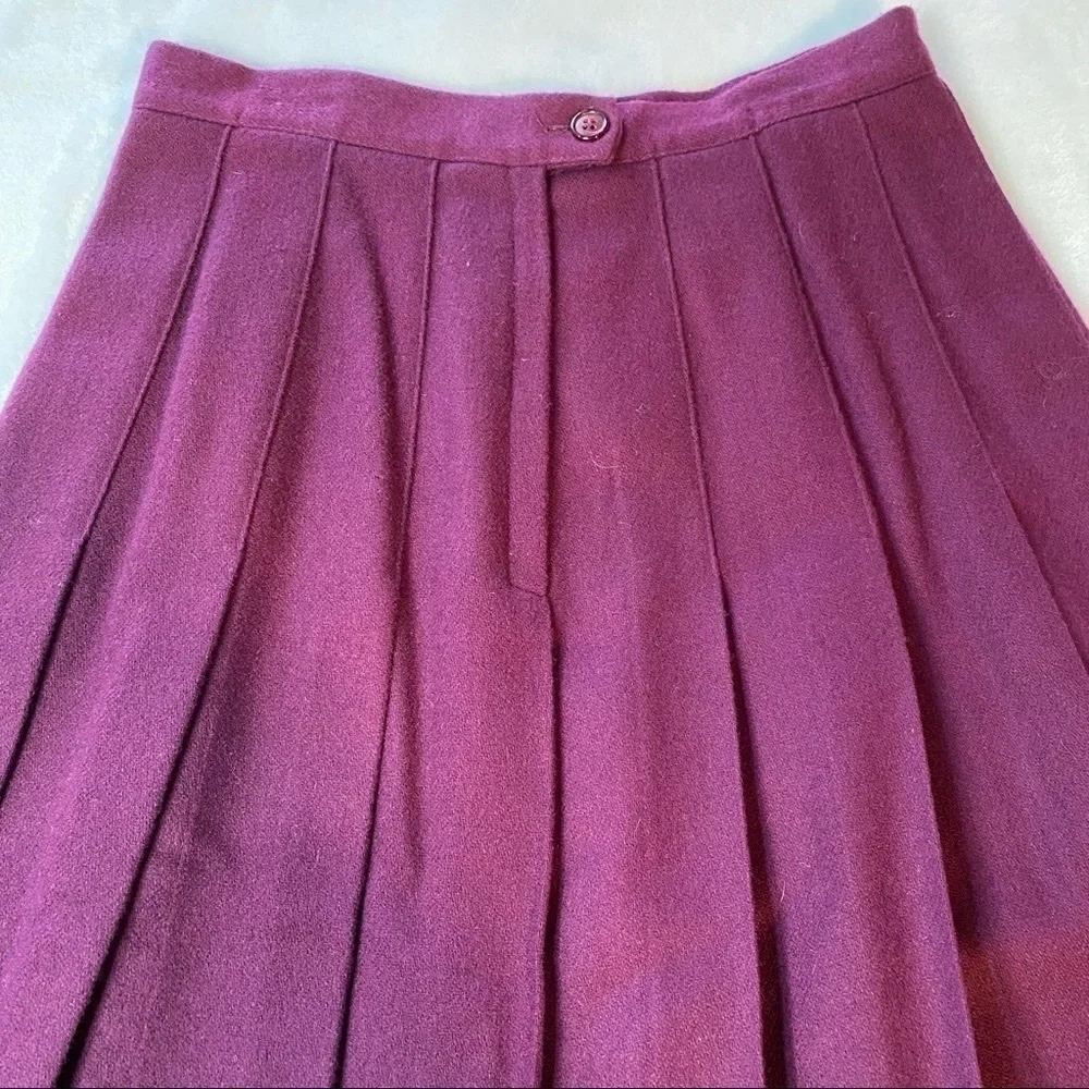 Vintage Koret Career Petites Wool Pleated Skirt Academia Preppy Size 8P - Picture 10 of 15